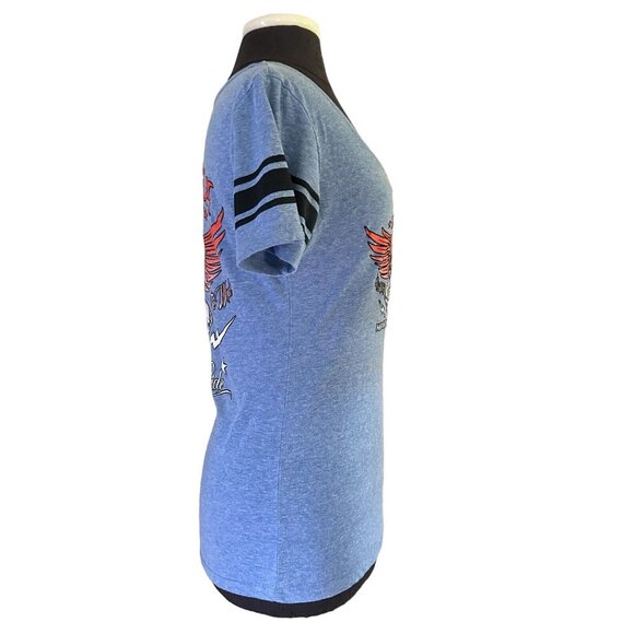 Exist Harley Davidson T-shirt Women’s M Lt Blue Laconia Motorcycle Week - Picture 3 of 7